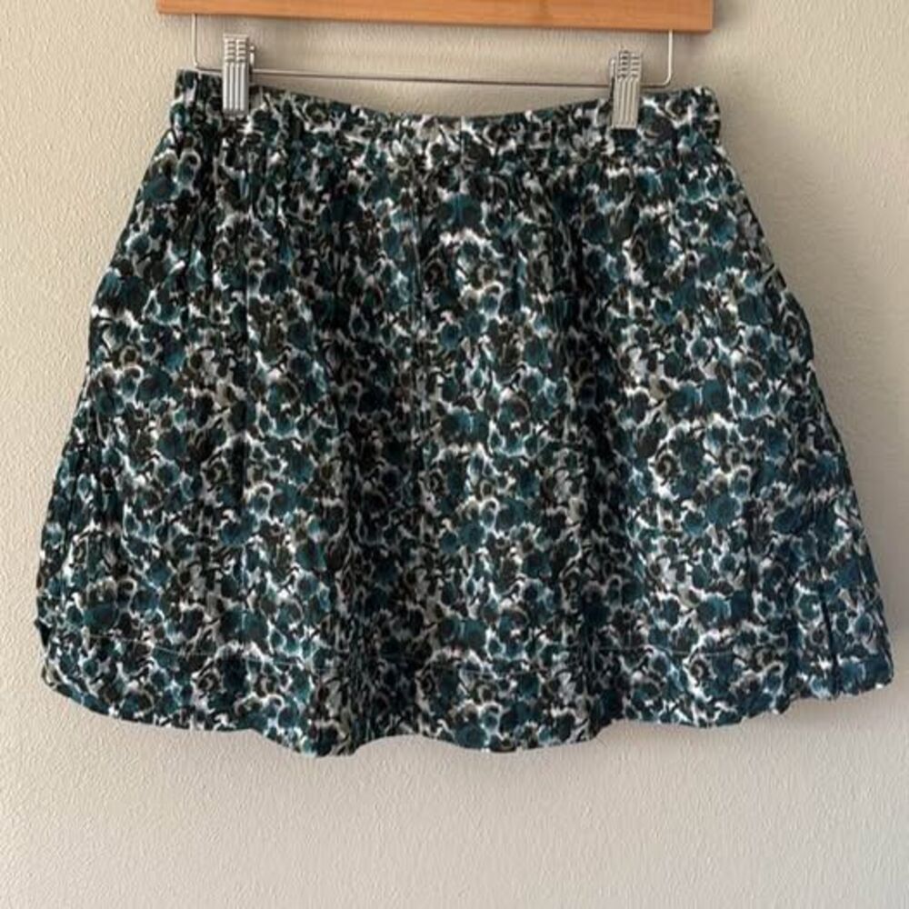 Gap green watercolor floral skirt